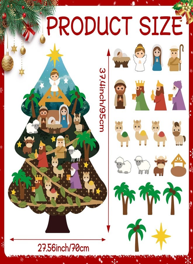 Mindsoft DIY Felt Christmas Tree Set for Toddlers 3 ft Felt Nativity Set for Kids with 20 Detachable Ornaments Christmas Wall Hanging Ornaments Decorations Party Favors Boys Girls Gifts - Image 2